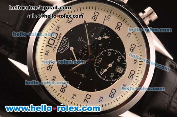 Tag Heuer Mikrograph Asia Automatic Steel Case with Black/Beige Dial - Click Image to Close